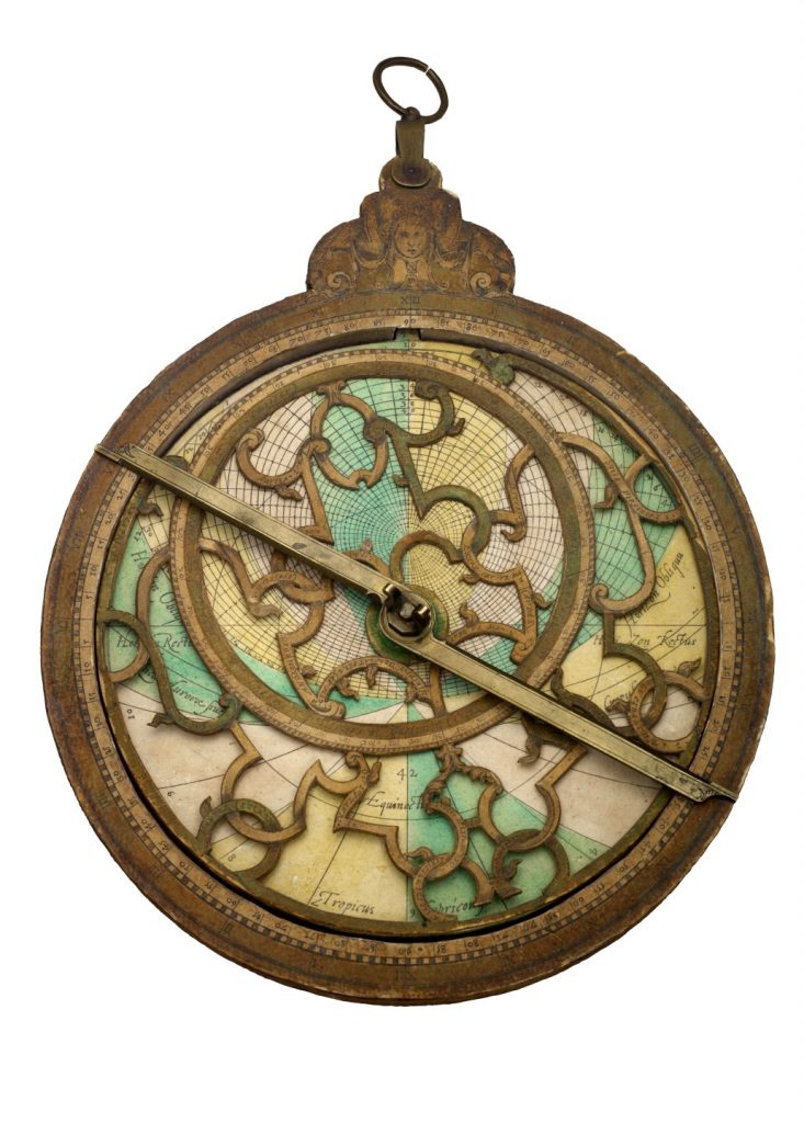 Astrolabe, Western, wood, paper, brass - Adler Planetarium
