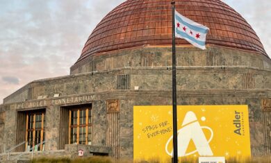 Adler Planetarium at sunset