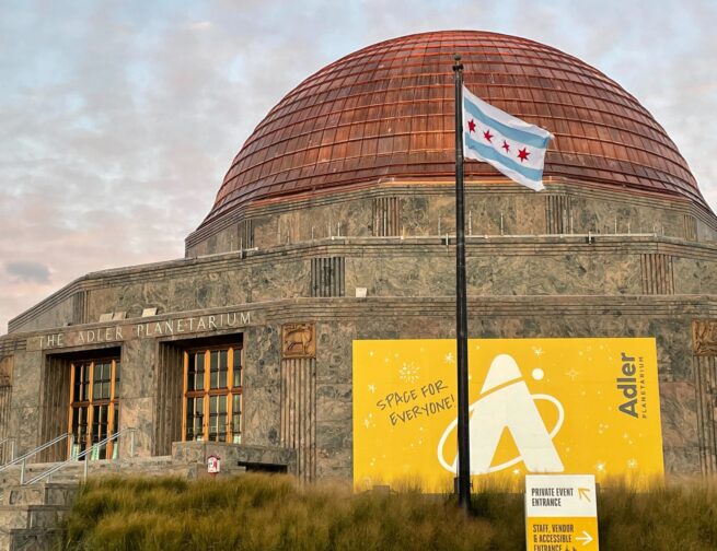 Adler Planetarium at sunset